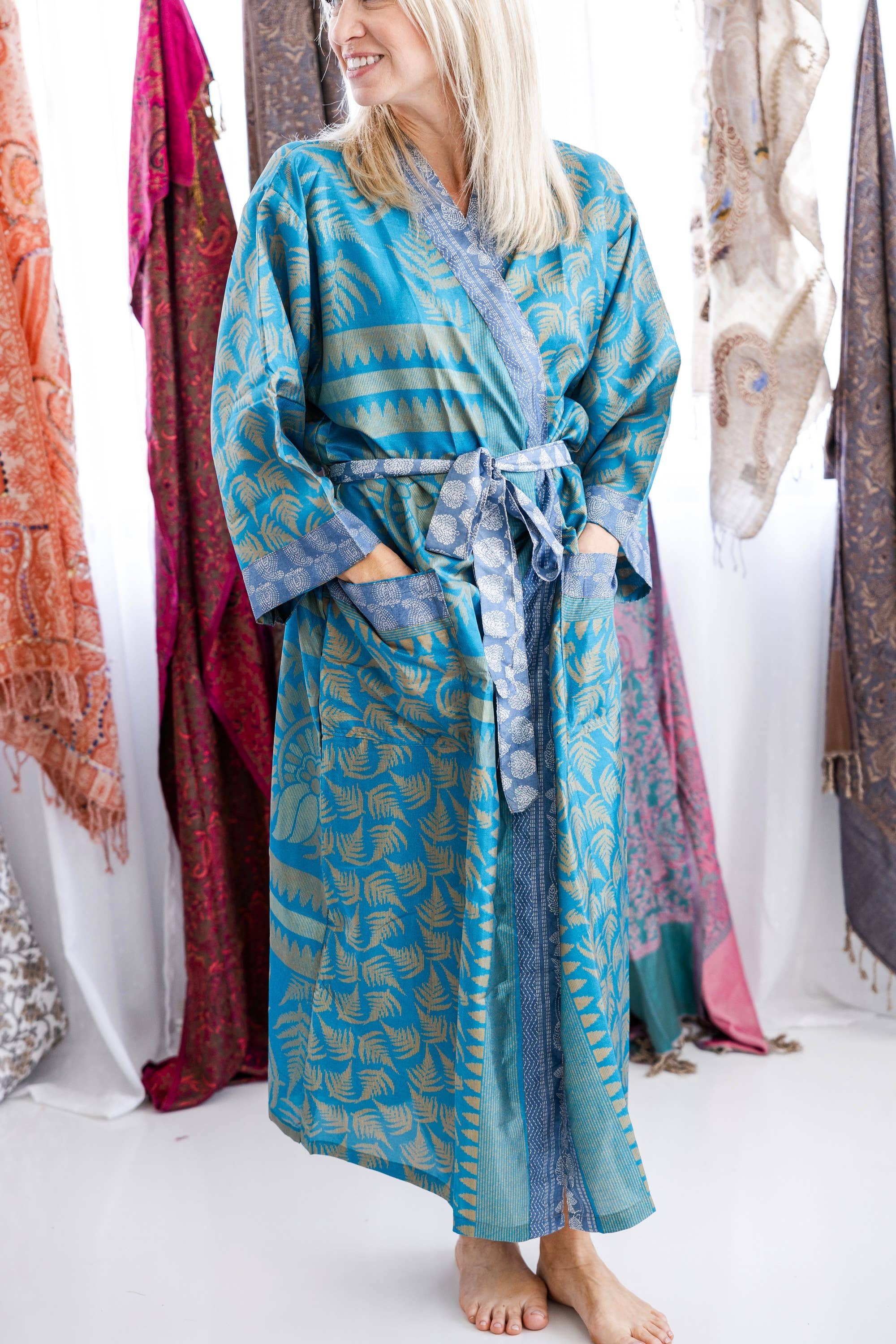 Art Silk Sari Robe Full Length