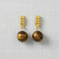 Geometric Tiger's Eye C-Hoop Earrings