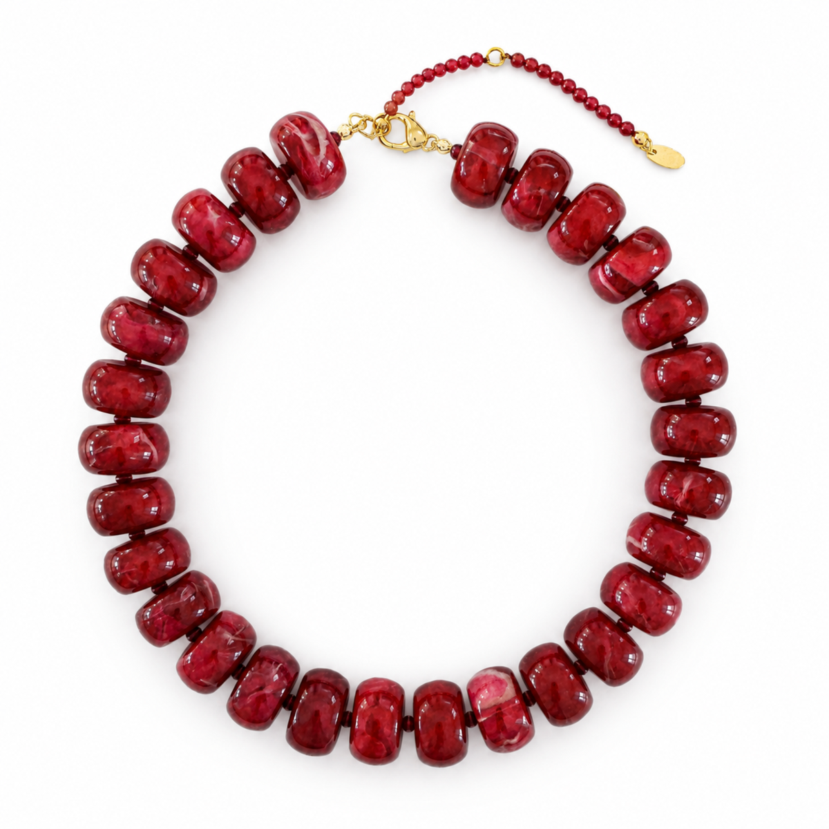 Chunky Resin & Natural Stone Bead Necklace
