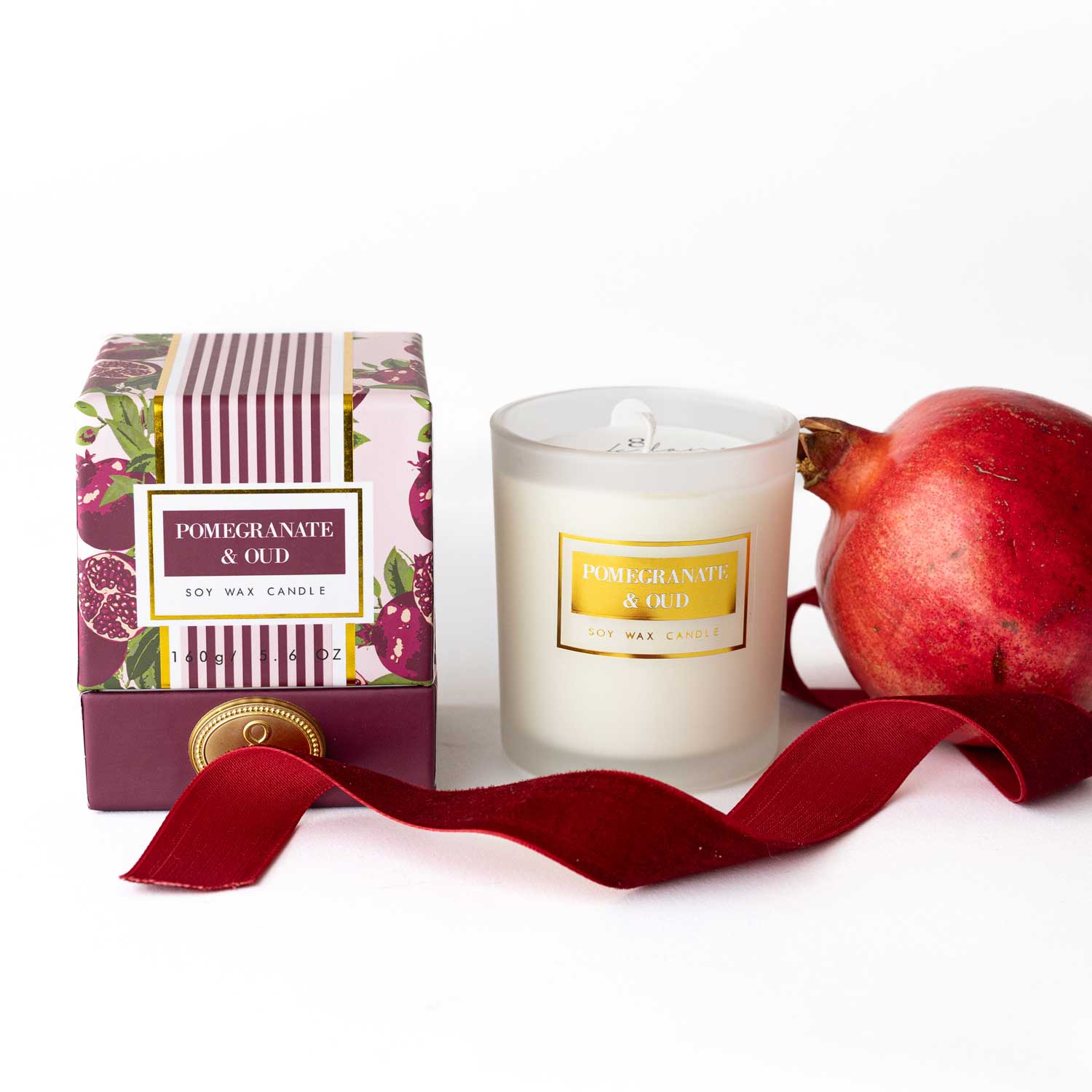 Pomegranate & Oud Boxed Soy Candle, 5.6oz