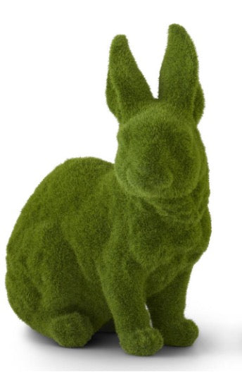 Resin Green Flocked Mossy Rabbit