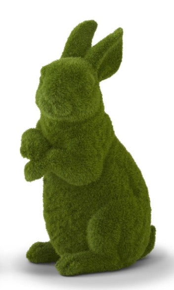 Resin Green Flocked Mossy Rabbit B