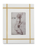 Gold Inlay White Photo Frame 4x6
