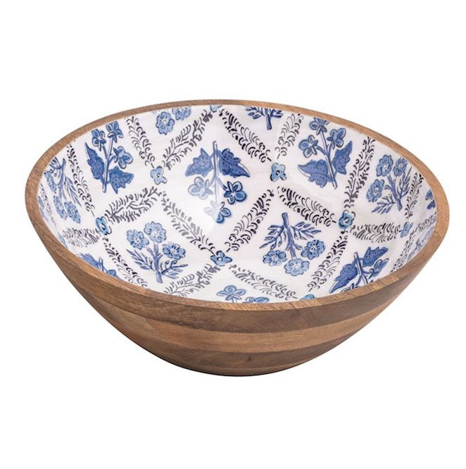 Blue Patterned Enamel Bowl Small