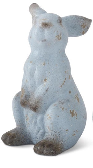 Weathered Blue Terracotta Rabbit 12"