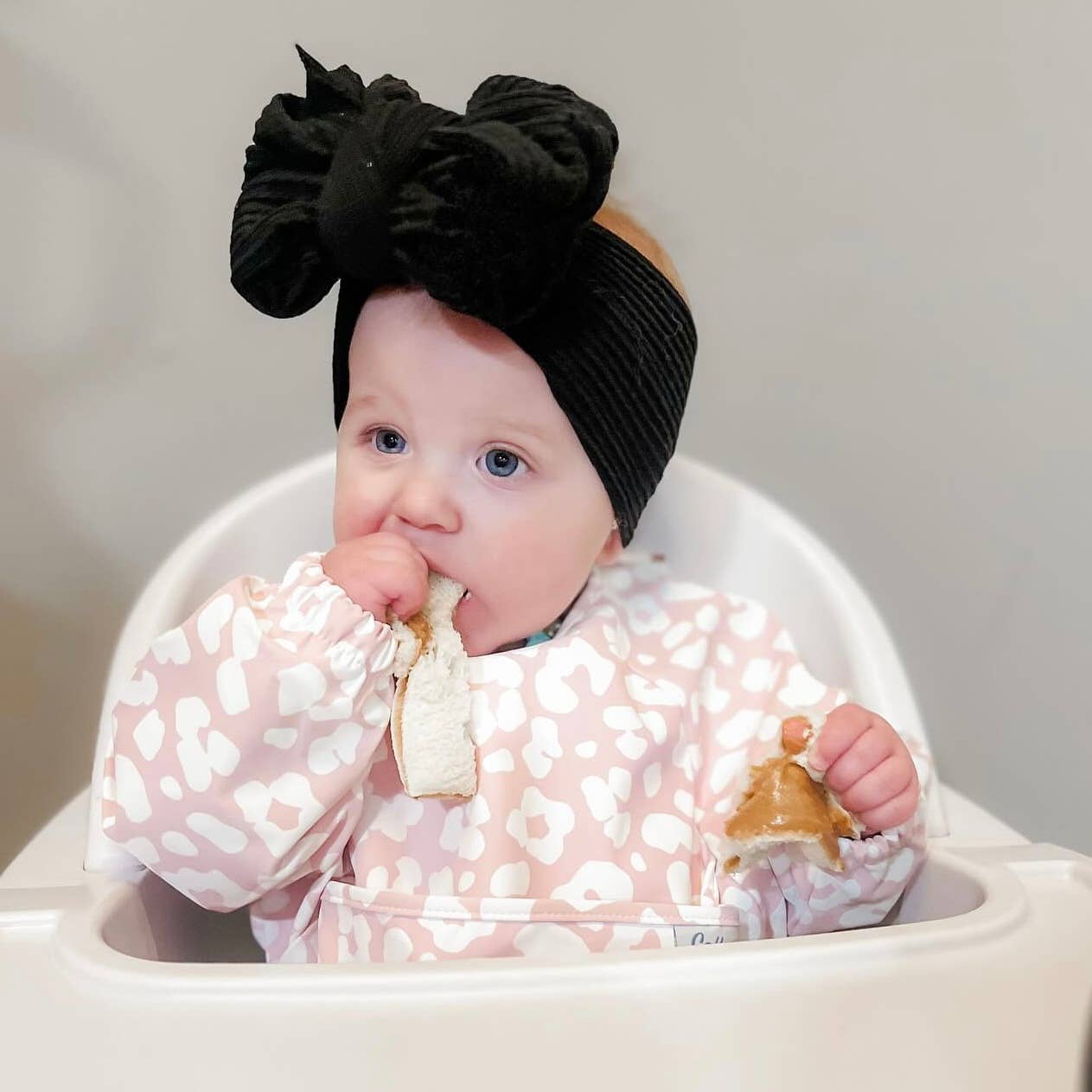 The Grayson Long Sleeve Bib - Leopard: Petal Pink