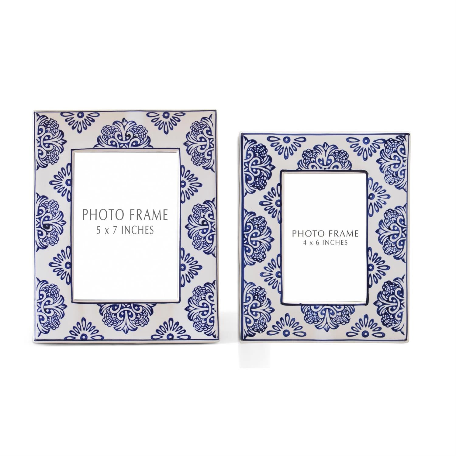 Blue & White Ceramic Photo Frame 5x7