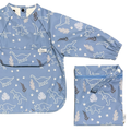 The Grayson Long Sleeve Bib - Dinos: Powder Blue