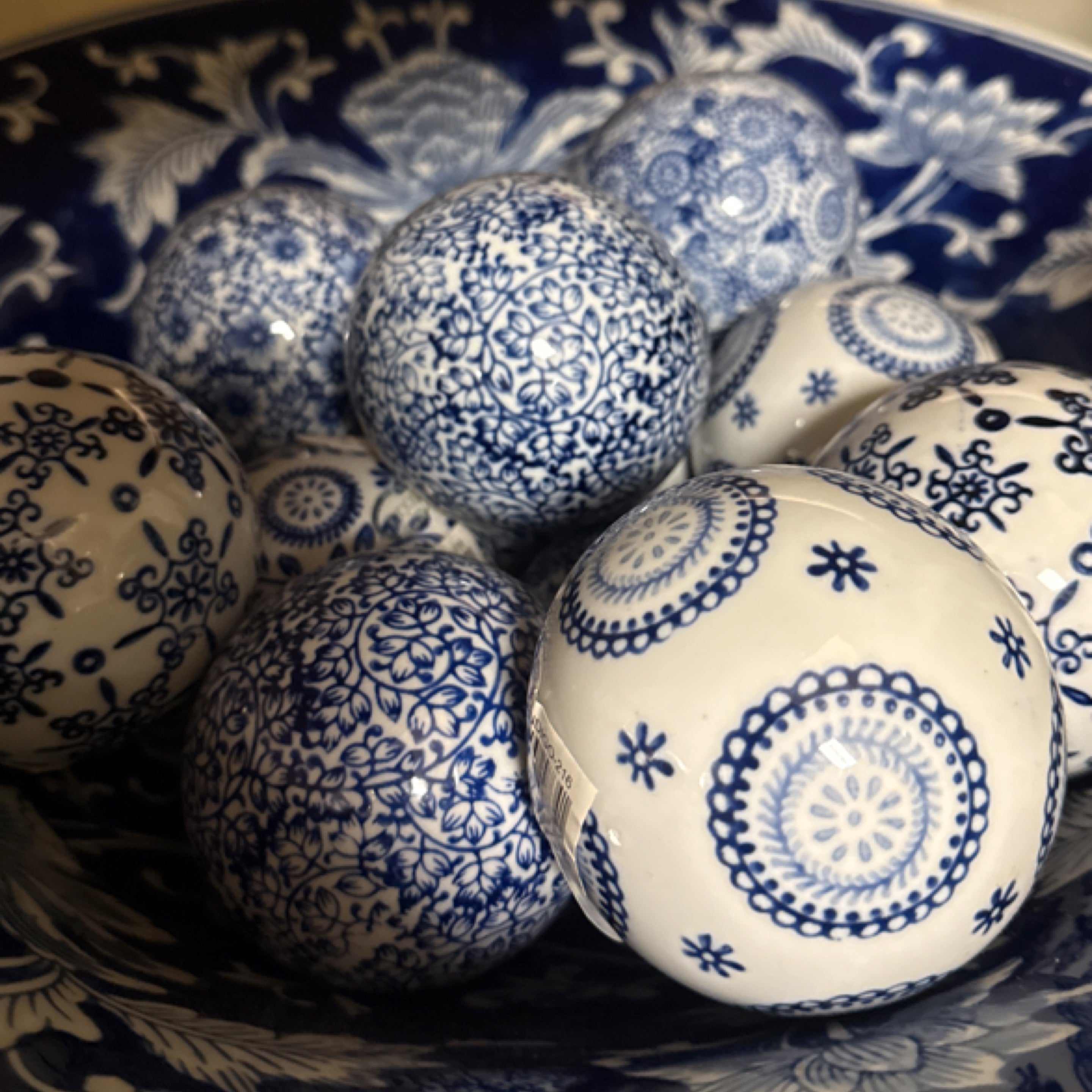 Blue and White Orbs 3"