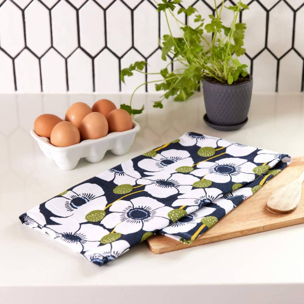 Wind Flower Cotten Kitchen Towels, Set of 3