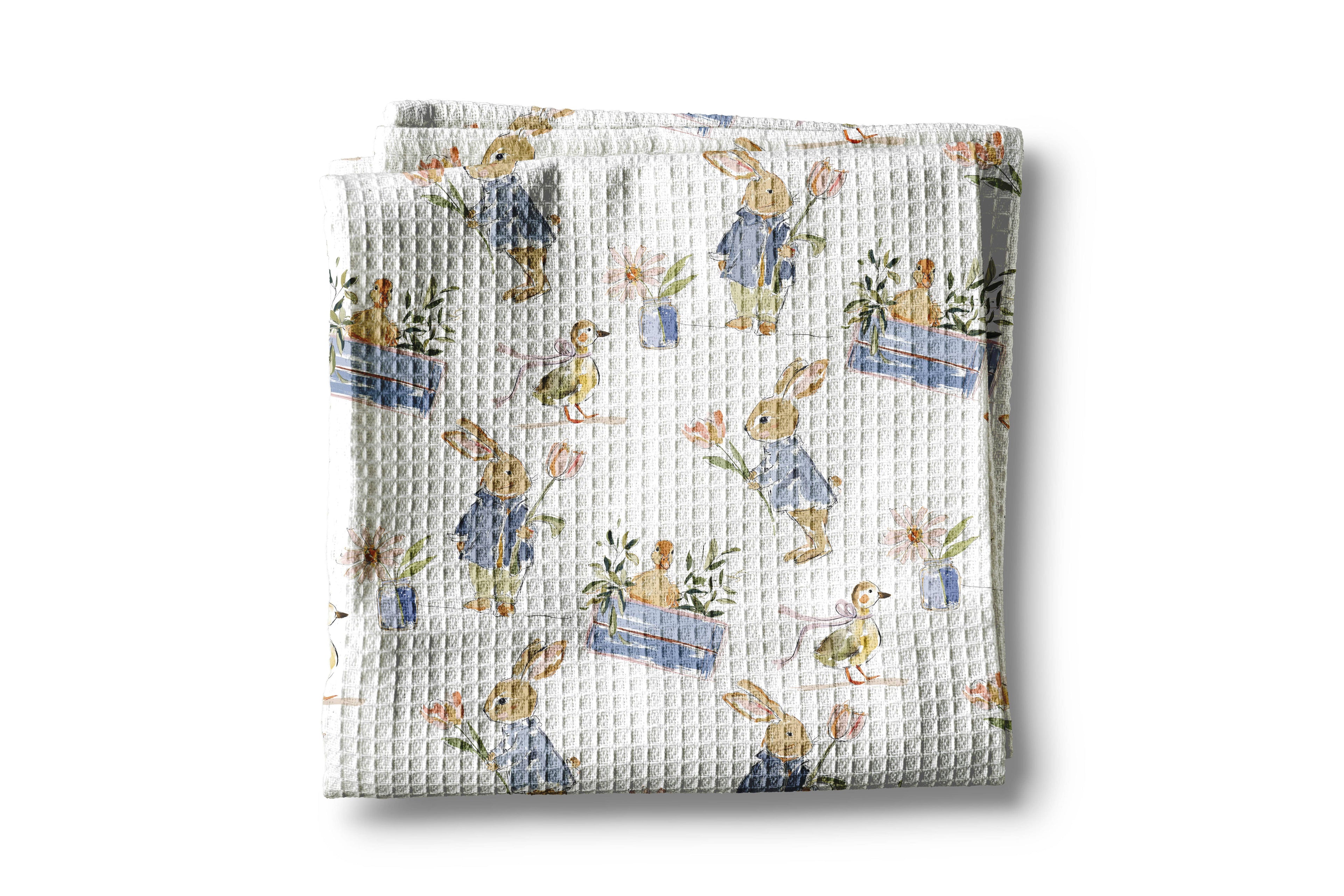 Tea Towel Bunny Spring Egg