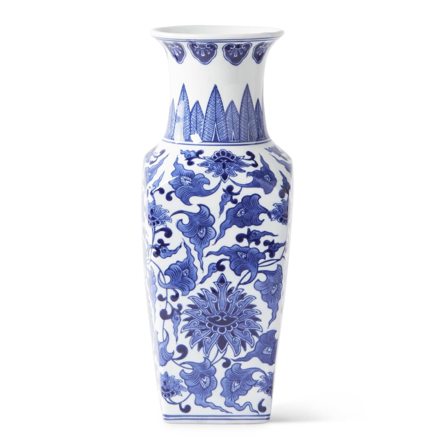 Blue and White Square Vase