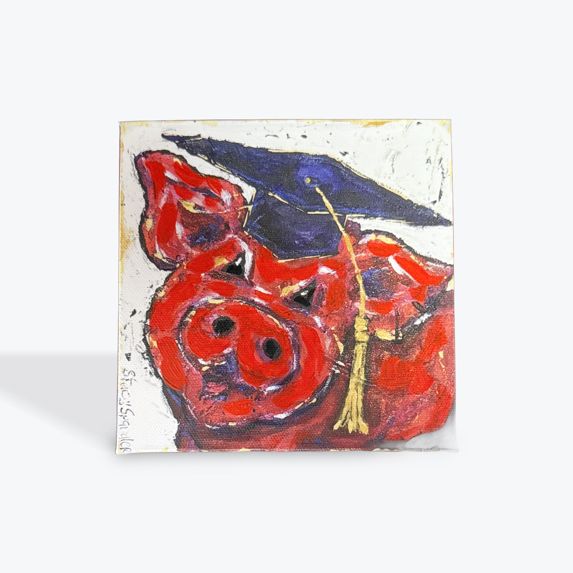 Stacy Spangler 6x6 Grad Pig Canvas Print