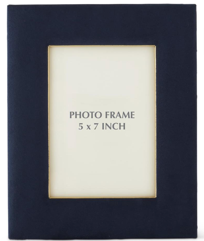 Navy and Gold Suede Frame 5x7