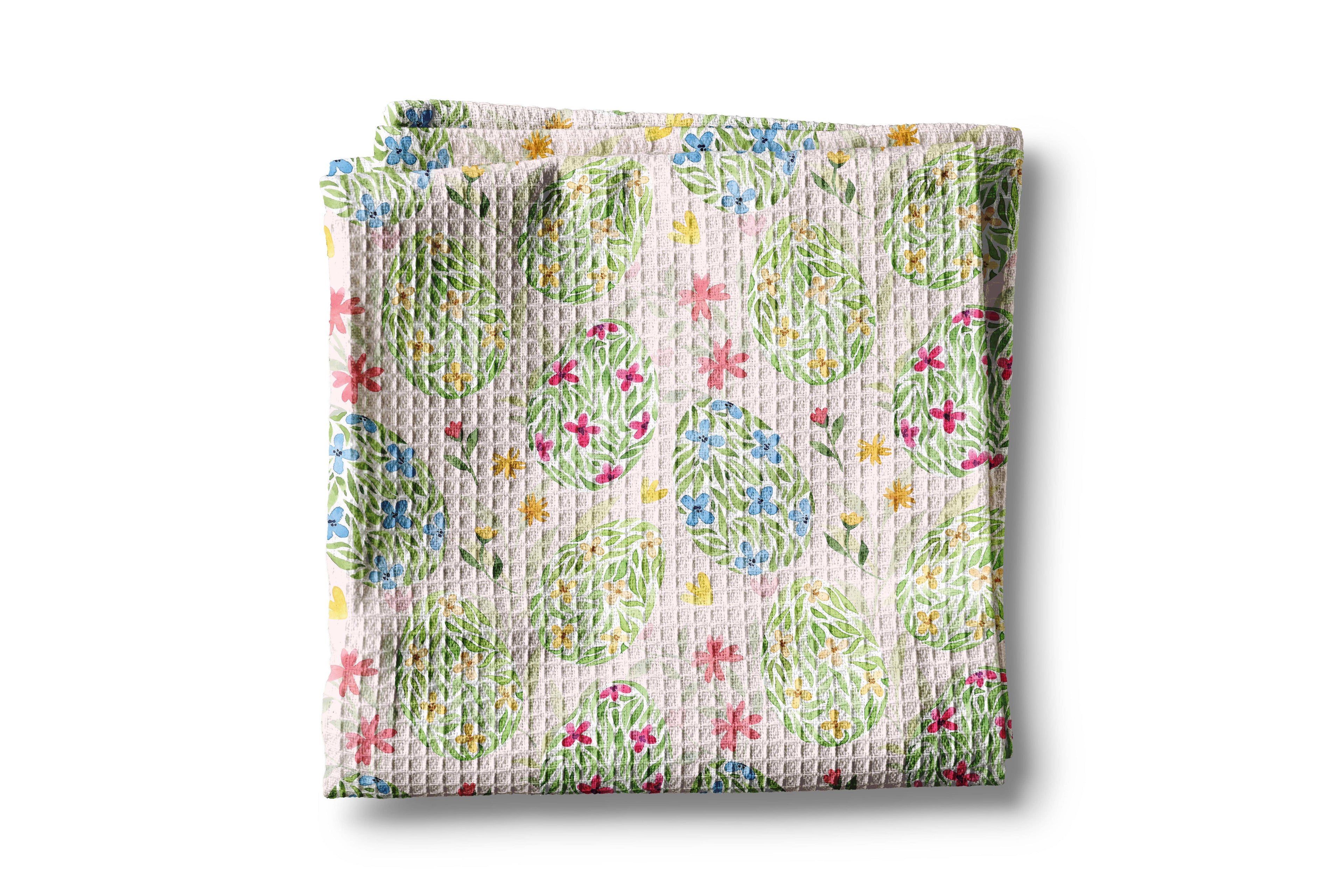 Tea Towel Easter Egg Floral
