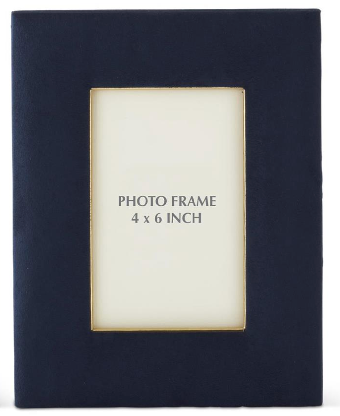 Navy and Gold Suede Frame 4x6