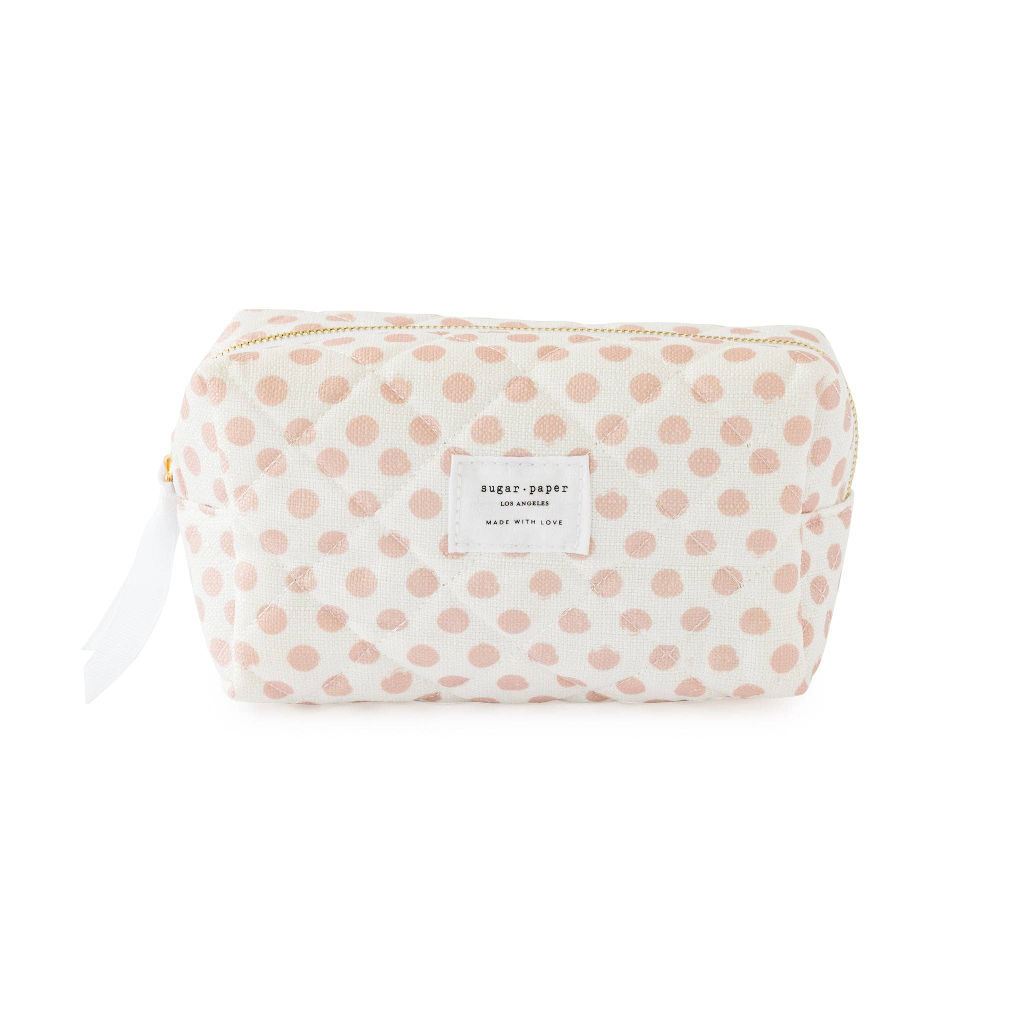 Small Cosmetic Pouch Rose Polka Dot