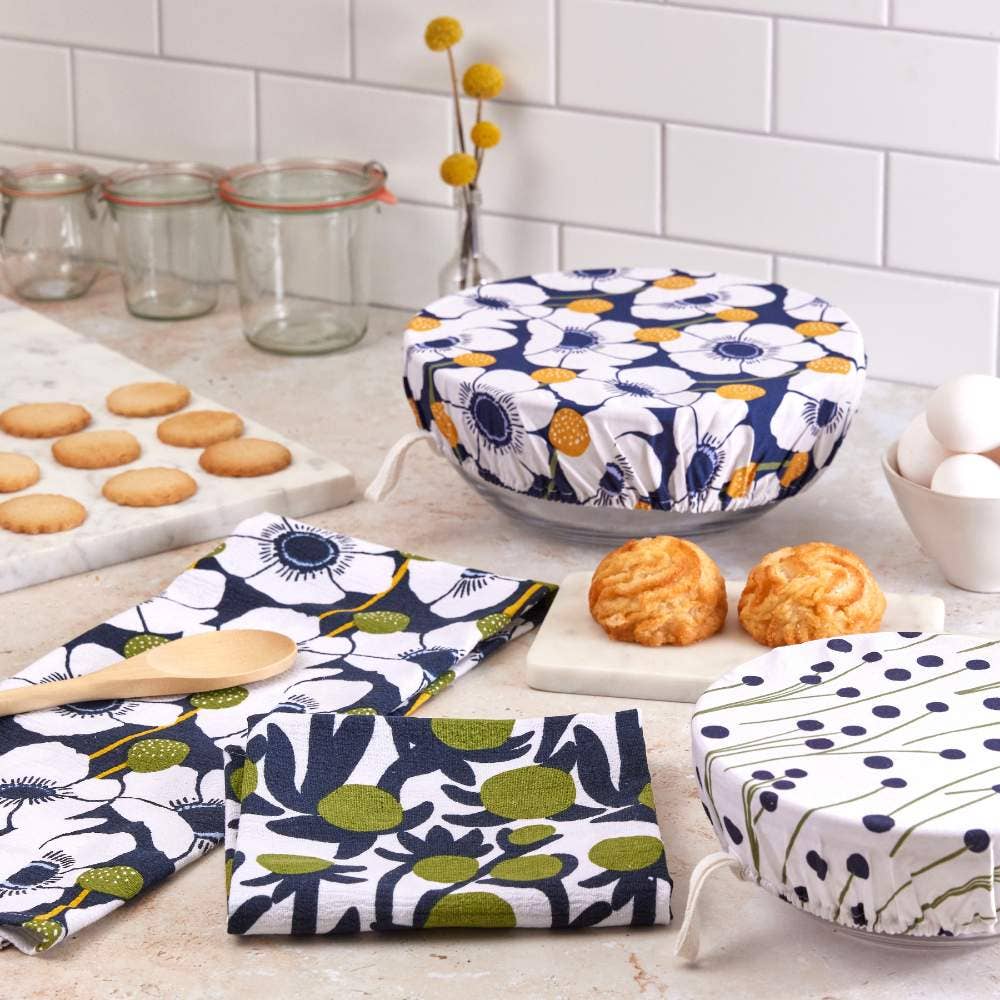 Wind Flower Cotten Kitchen Towels, Set of 3